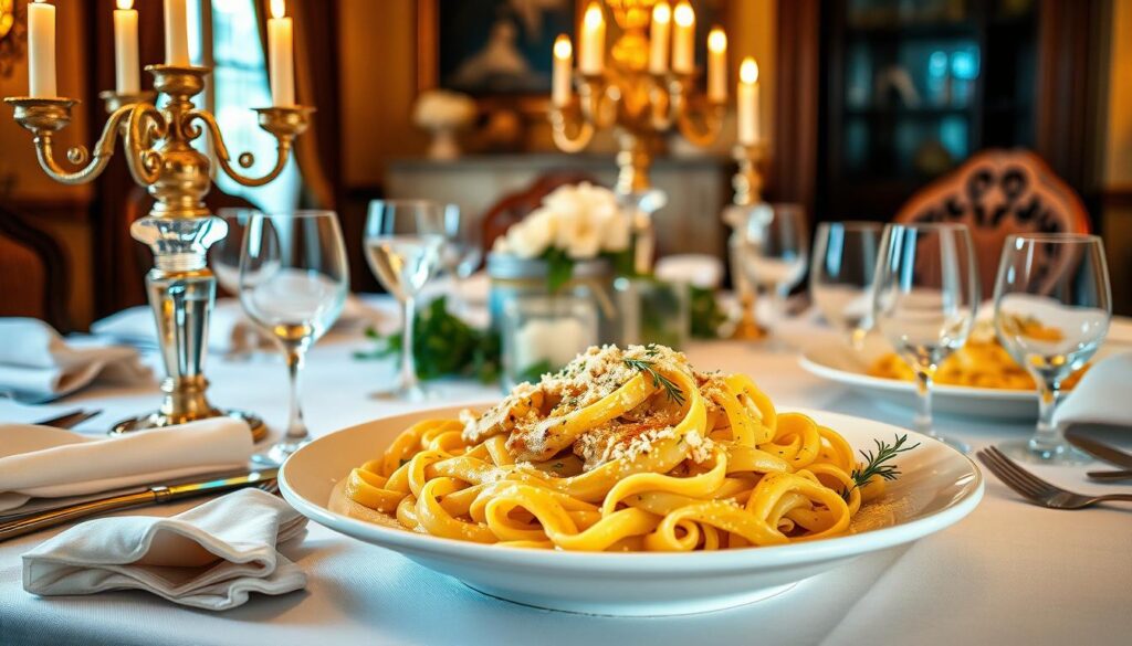 Elegant Chicken Alfredo Pasta Dinner Party