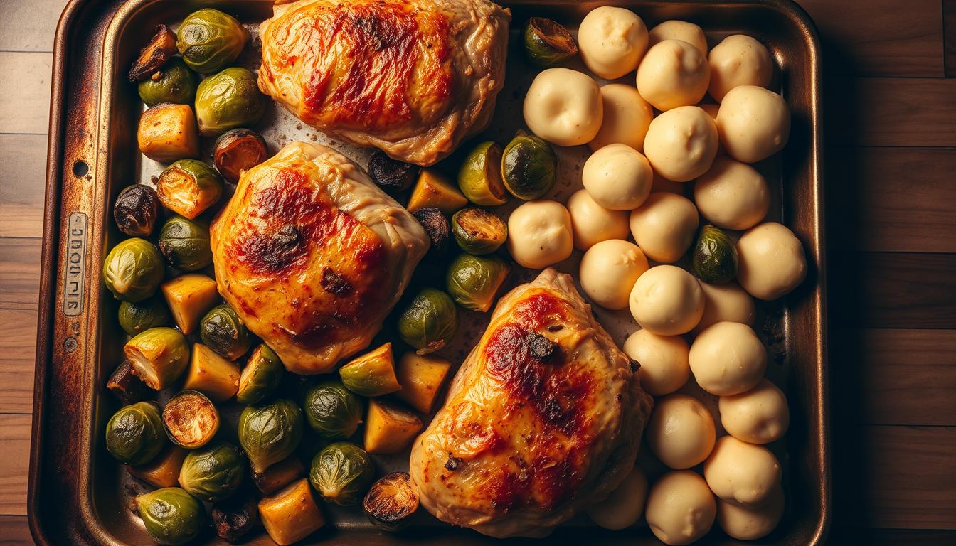 Sheet-Pan Chicken Thighs with Brussels Sprouts & Gnocchi