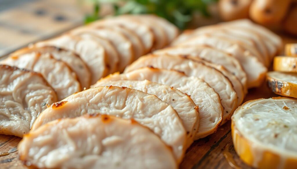 Thin-sliced chicken